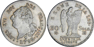 30 sols 1792 BB francais